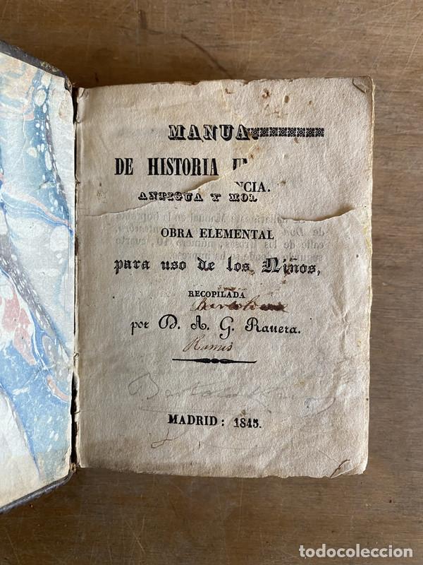 Livres: Manual de historia universal antigua y moderna - Rauera D. A. G.