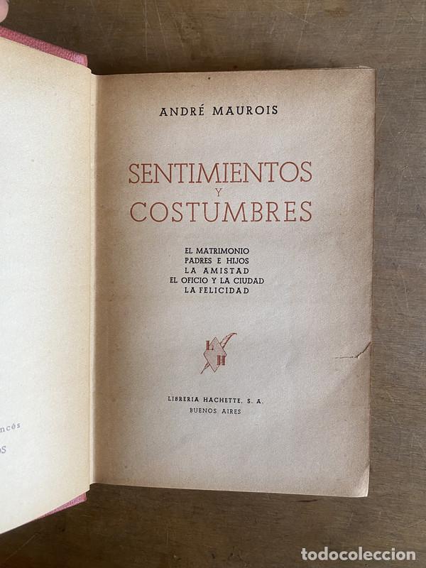 Libros: Sentimientos y costumbres - Maurois Andre - Foto 1