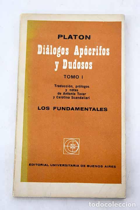 Libros: Di&aacute;logos ap&oacute;crifos y dudosos, tomo I.- Plat&oacute;n - Foto 1