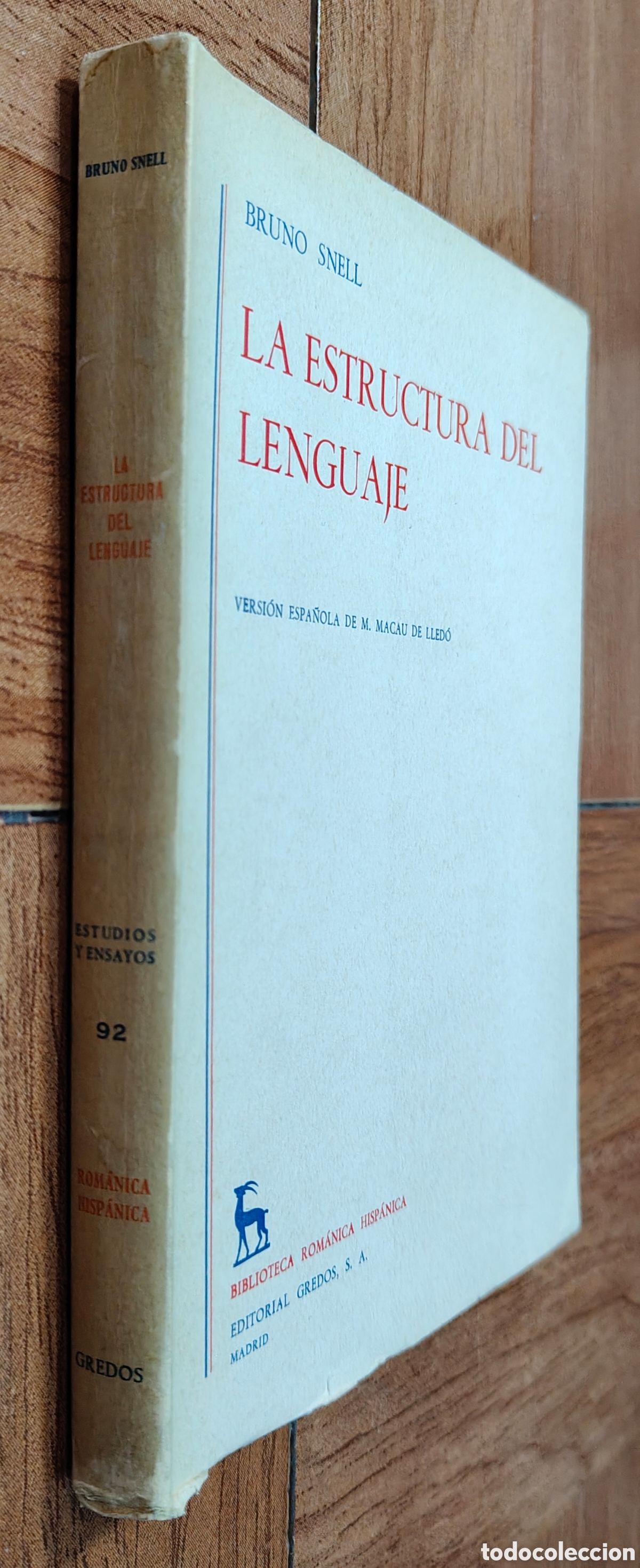 Libros: La Estructura del Lenguaje � Gredos - Bruno Snell - Foto 1
