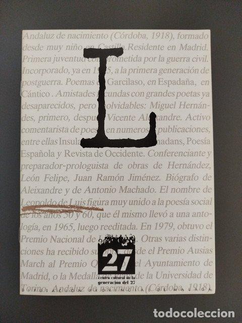 Cuaderno dedicado a Leopoldo de Luis -