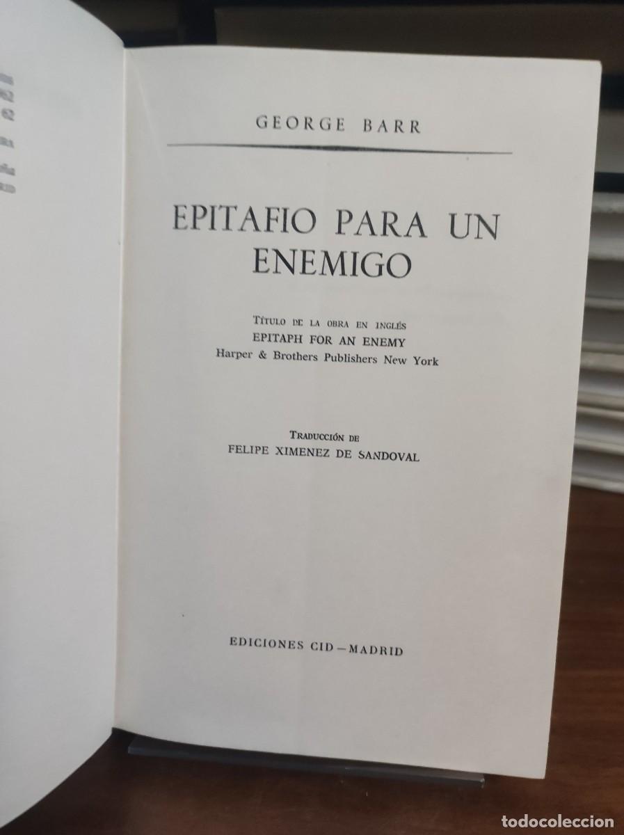 Libros: Epitafio para un Enemigo George Barr - Foto 2