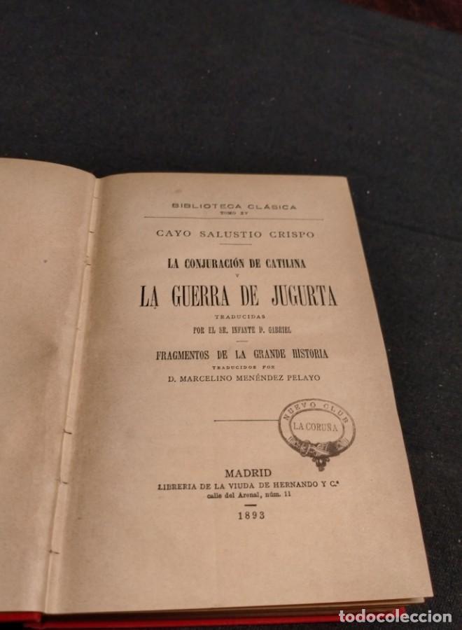 Libros: Salustio - Obras Completas (1893) - - Foto 2