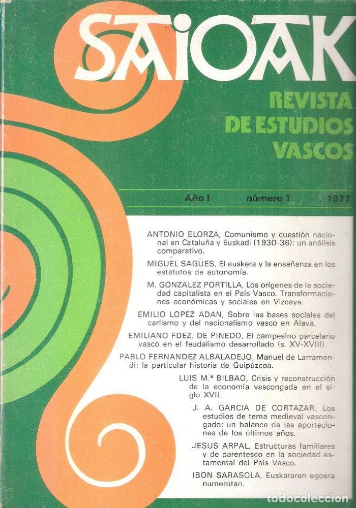books: SAIOAK. REVISTA DE ESTUDIOS VASCOS. A&Ntilde;O I - N&Uacute;MERO I - 1977 - VV.AA.