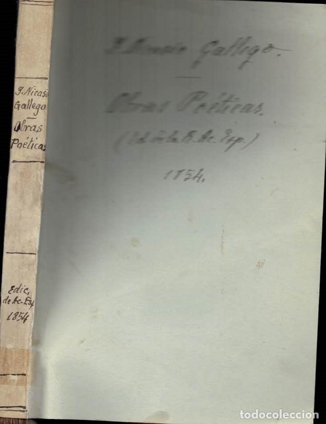 Libros: OBRAS PO&Eacute;TICAS. - Gallego. Juan Nicasio, - Foto 2