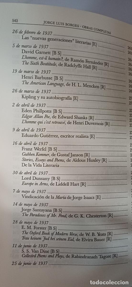 Libros: OBRAS COMPLETAS (4 TOMOS) JORGE LUIS BORGES, EMECE 1997 - Foto 3