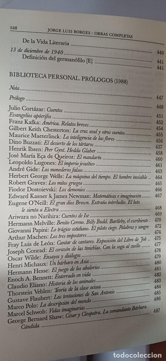 Libros: OBRAS COMPLETAS (4 TOMOS) JORGE LUIS BORGES, EMECE 1997 - Foto 9