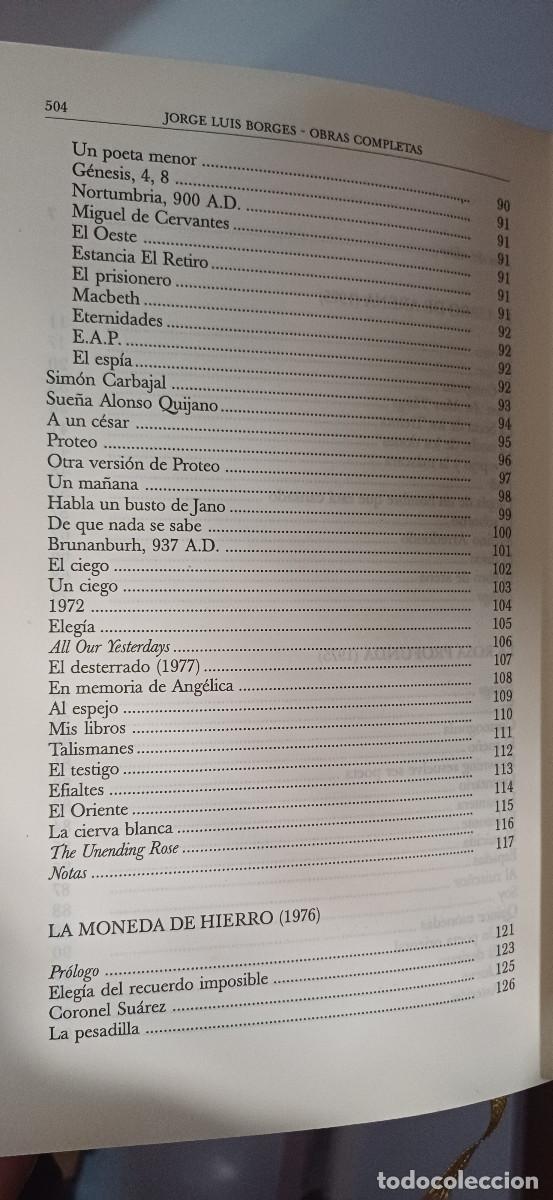 Libros: OBRAS COMPLETAS (4 TOMOS) JORGE LUIS BORGES, EMECE 1997 - Foto 24