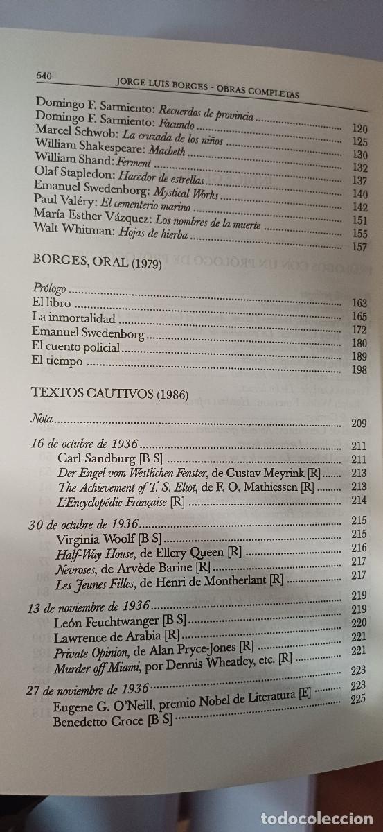 Libros: OBRAS COMPLETAS (4 TOMOS) JORGE LUIS BORGES, EMECE 1997 - Foto 30