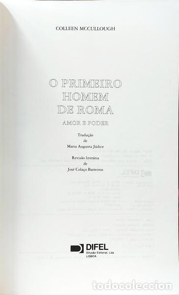 Libros: MCCULLOUGH. (Colleen) - AMOR E PODER: O PRIMEIRO HOMEM DE ROMA I. - Foto 2