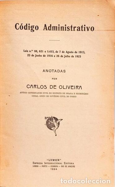 Libros: OLIVEIRA. (Carlos de) - C&Oacute;DIGO ADMINISTRATIVO. - Foto 2