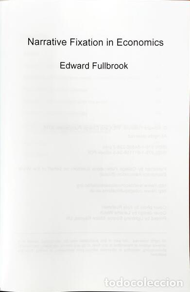 Libros: FULLBROOK. (Edward) - NARRATIVE FIXATION IN ECONOMICS. - Foto 2