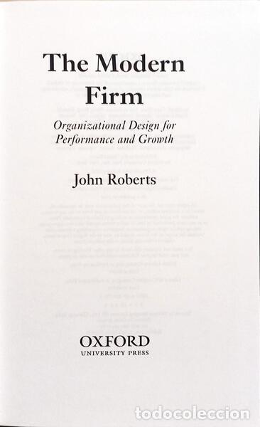 Libros: ROBERTS. (John) - THE MODERN FIRM. - Foto 2