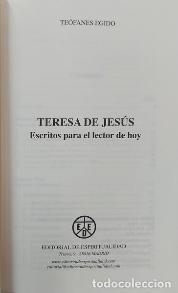 Libros: EGIDO. (Te&oacute;fanes) - TERESA DE JES&Uacute;S. - Foto 2