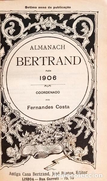 Libros: FERNANDES COSTA. - ALMANACH BERTRAND PARA 1906. - Foto 2