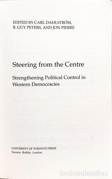 Libros: DAHLSTR&Ouml;M. (Carl), B. Guy Peters e Jon Pierre. - STEERING FROM THE CENTRE. - Foto 2