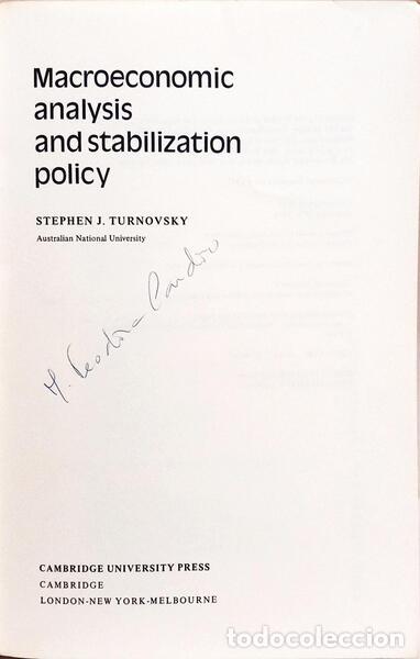 Libros: TURNOVSKY. (Stephen J.) - MACROECONOMIC ANALYSIS AND STABILIZATION POLICY. - Foto 2