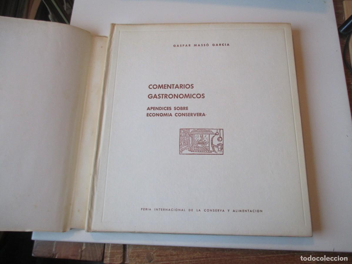 Libros: GASPAR MASSO GARC&Iacute;A Comentarios gastron&oacute;micos W39217 - Foto 2