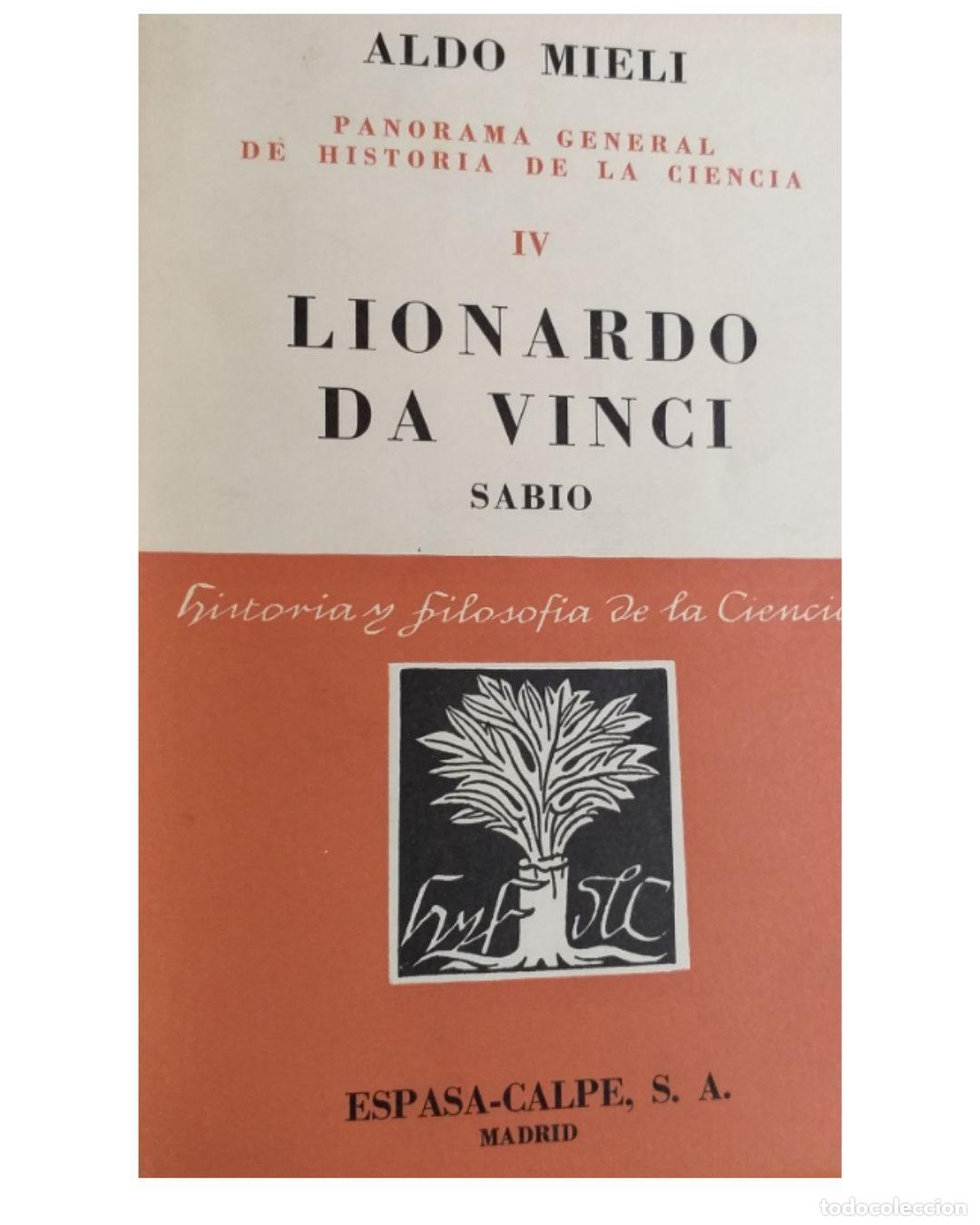 Libros: Panorama general de historia de la ciencia IV Leonardo da Vinci - Aldo mieli
