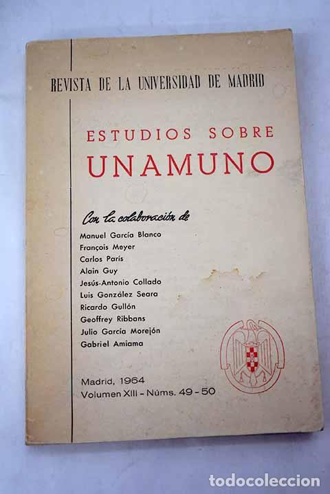 Libros: Estudios sobre Unamuno