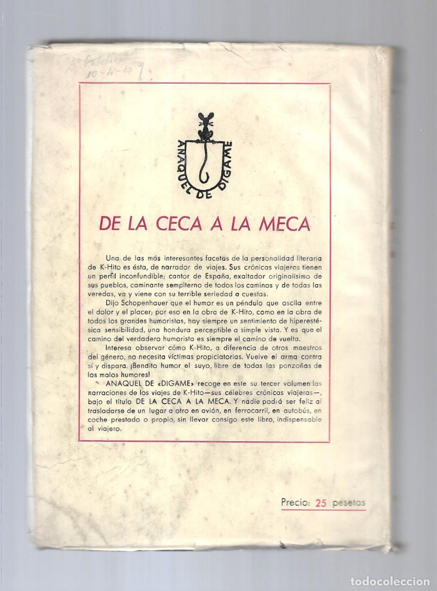 Libros: P-LIBRO DE 254 Pags. - DE LA CECA A LA MECA -OBRAS DE K-HITO DE 1.948 - Foto 2