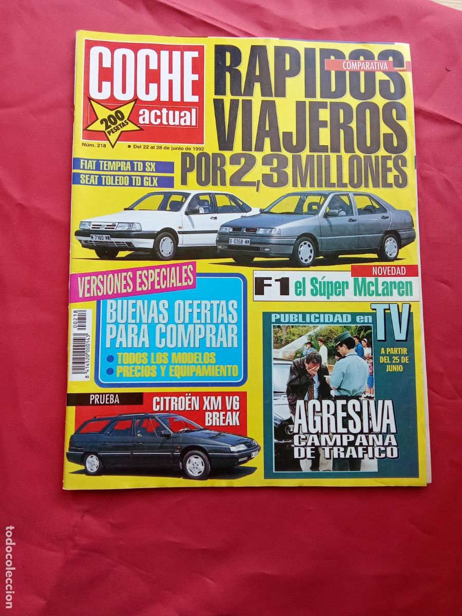Livros em segunda m&atilde;o: Coche actual N&uacute;m. 218 Junio 1992 REV.1251