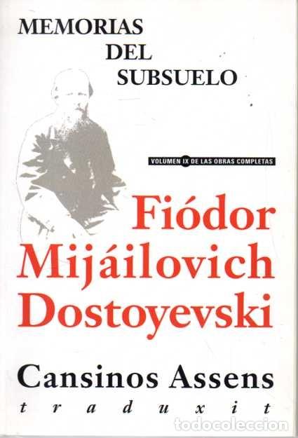 Libros: MEMORIAS DEL SUBSUELO. - DOSTOYEVSKI, Fiodor M.