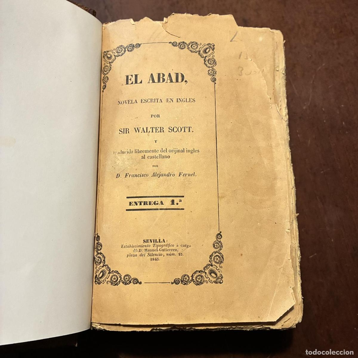 Libros: El abad. 3 tomos reencuadernados - Walter Scott - Foto 1