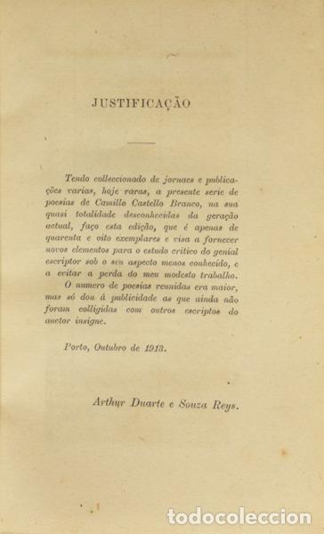 Libros: CASTELO BRANCO. (Camilo) - POESIAS DISPERSAS. - Foto 2