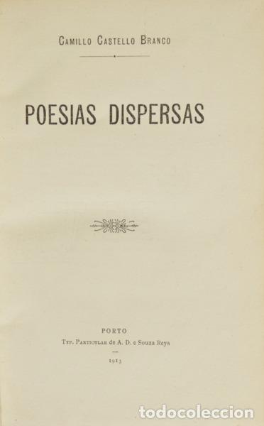 Libros: CASTELO BRANCO. (Camilo) - POESIAS DISPERSAS. - Foto 1