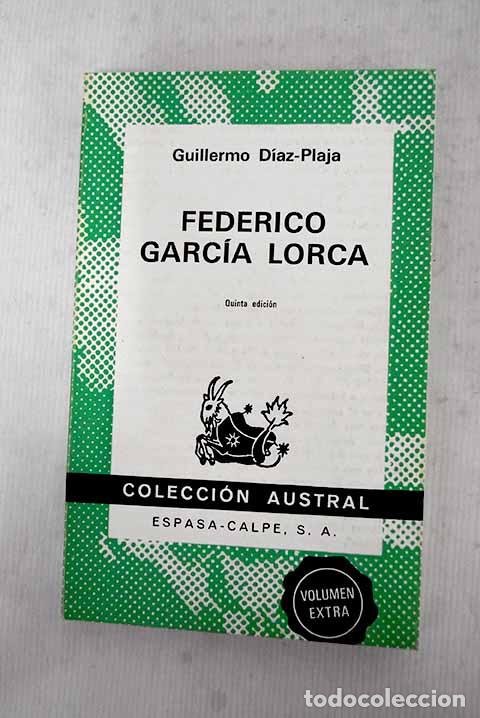 Libros: Federico Garc&iacute;a Lorca: Su obra e influencia en la poes&iacute;a espa&ntilde;ola.- D&iacute;az-Plaja, Guillermo
