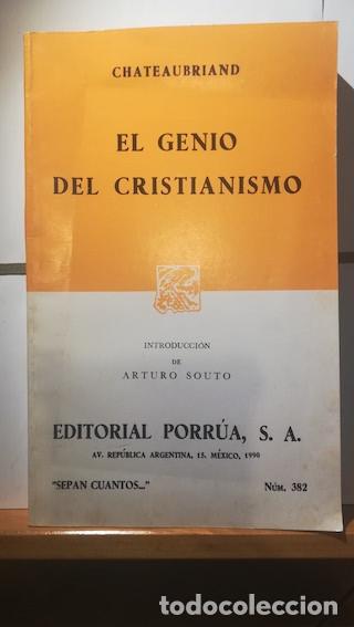 Libros: EL GENIO DEL CRISTIANISMO - CHATEAUBRIAND - Foto 1