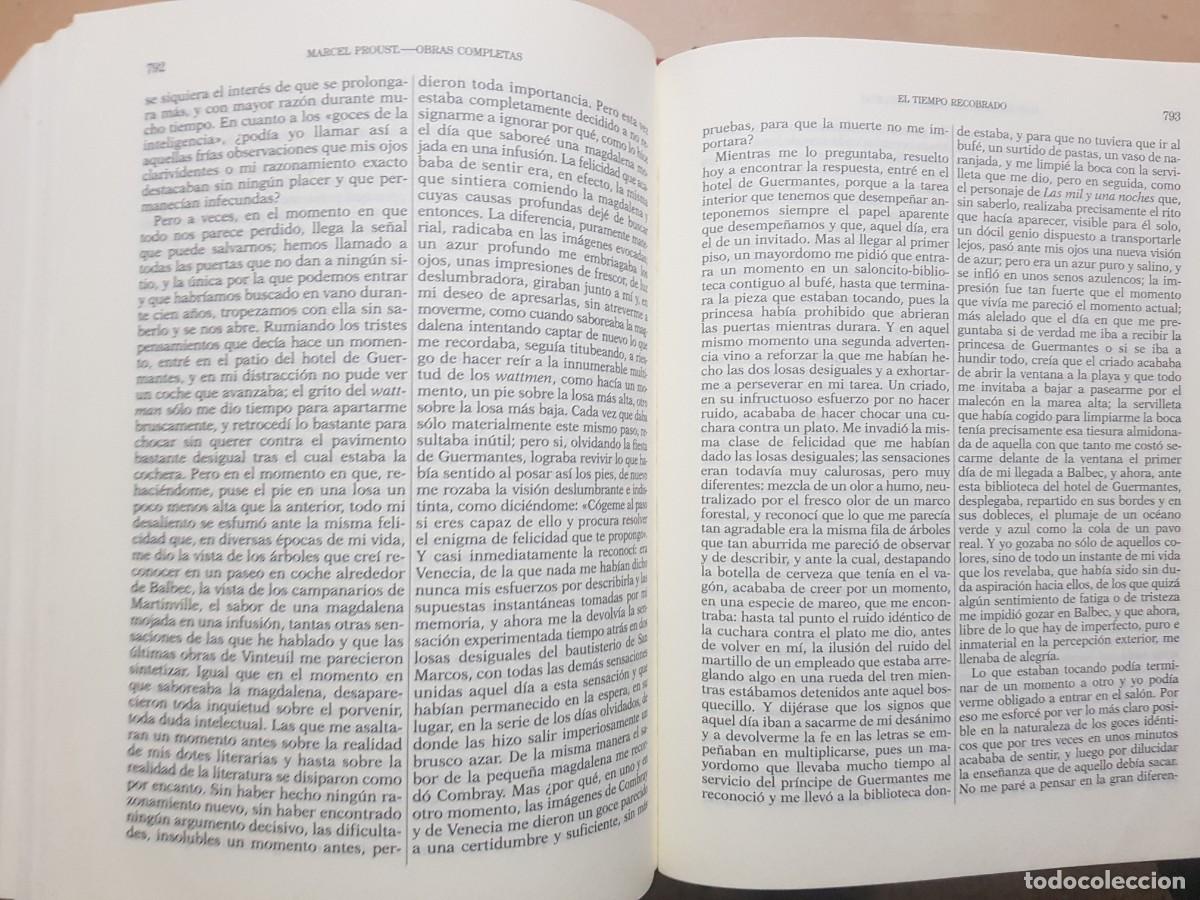 Libros: MARCEL PROUST - OBRAS COMPLETAS - TOMOS 1,2,3 - ED. AGUILAR - 2004 - Foto 16