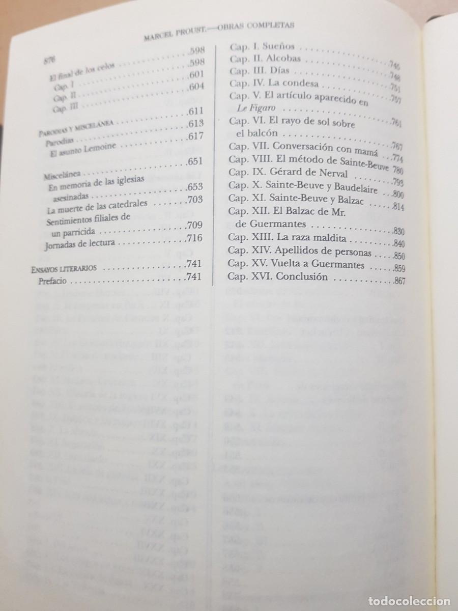 Libros: MARCEL PROUST - OBRAS COMPLETAS - TOMOS 1,2,3 - ED. AGUILAR - 2004 - Foto 26