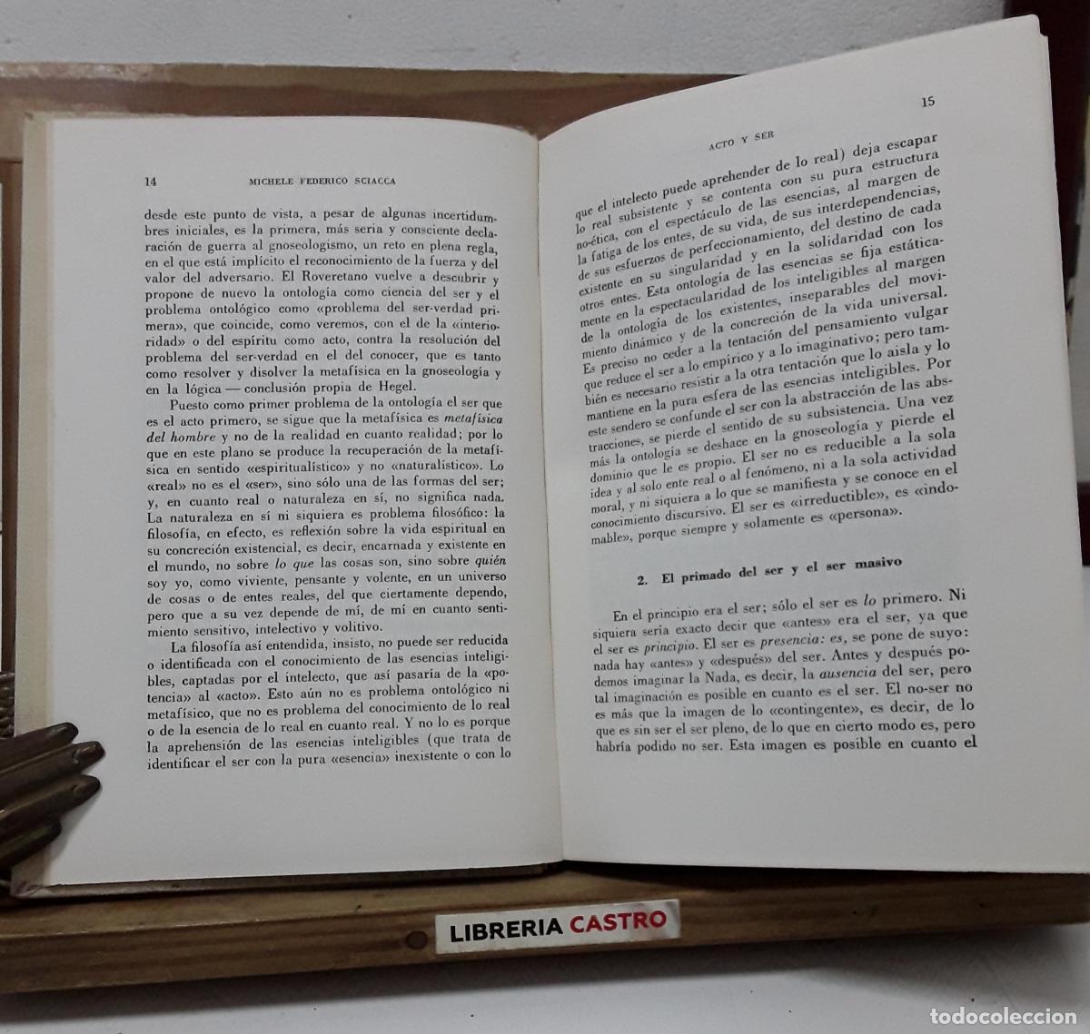 Libros: Acto y ser. Sciacca - Michele Federico Sciacca. - Foto 2