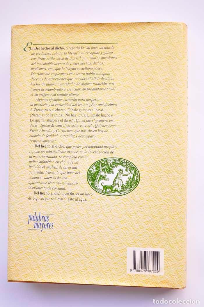 Libros: Del hecho al dicho - DOVAL, Gregorio - Foto 5