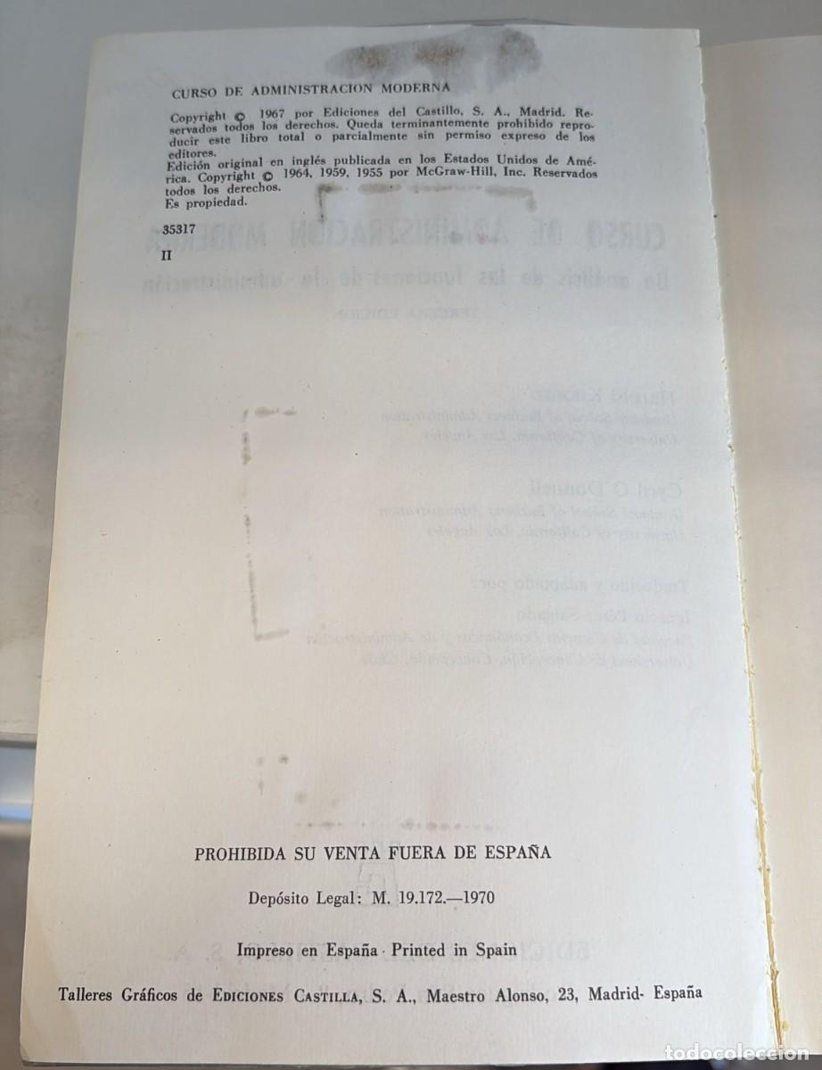 Libros: Curso de administraci&oacute;n moderna - Koontz- ODonnell - Foto 2