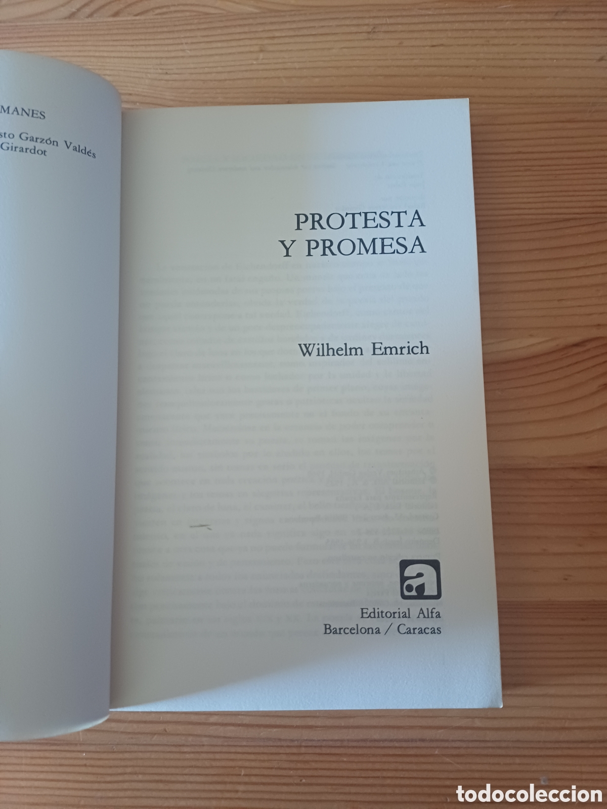 Libros: Protesta y promesa Wilhem Emrich Editorial Alfa - Foto 2