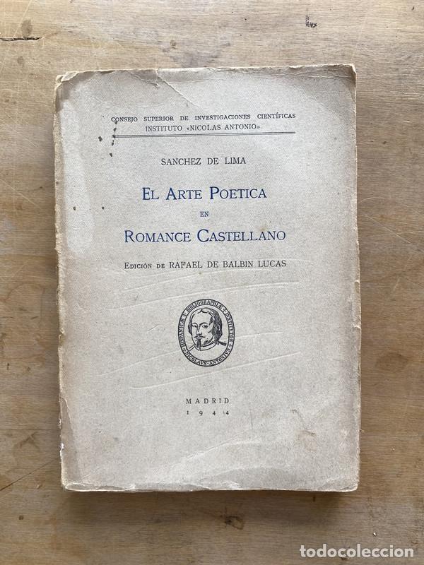 books: El arte poetica en romance castellano - Sanchez de Lima