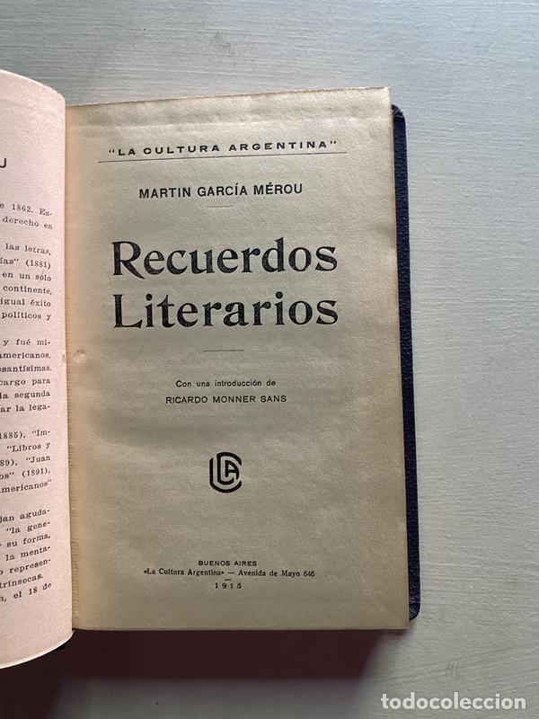 Libri di seconda mano: Recuerdos literarios - Garcia Merou Martin
