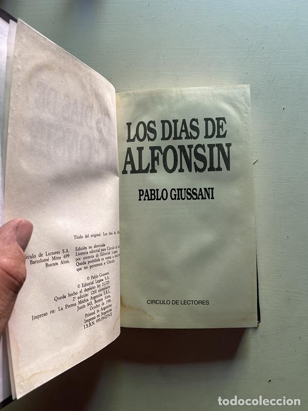 Libri di seconda mano: Los dias de Alfonsin - Giussani Pablo