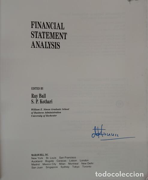 Libros: BALL. (Ray) e S. Kothari. - FINANCIAL STATEMENT ANALYSIS. - Foto 2