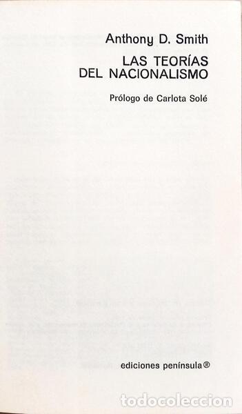 Libros: SMITH. (Anthony David) - LAS TEOR&Iacute;AS DEL NACIONALISMO. - Foto 2