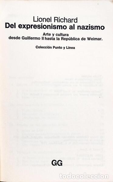 Libros: RICHARD. (Lionel) - DEL EXPRESIONISMO AL NAZISMO. - Foto 2