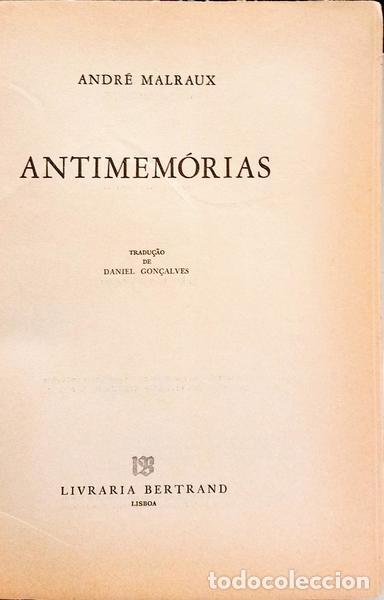 Libros: MALRAUX. (Andr&eacute;) - ANTIMEM&Oacute;RIAS. - Foto 2