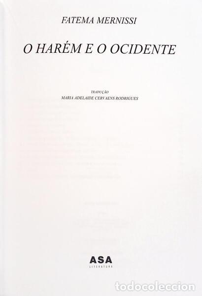 Libros: MERNISSI. (Fatema) - O HAR&Eacute;M E O OCIDENTE. [1.&ordf; EDI&Ccedil;&Atilde;O] - Foto 2