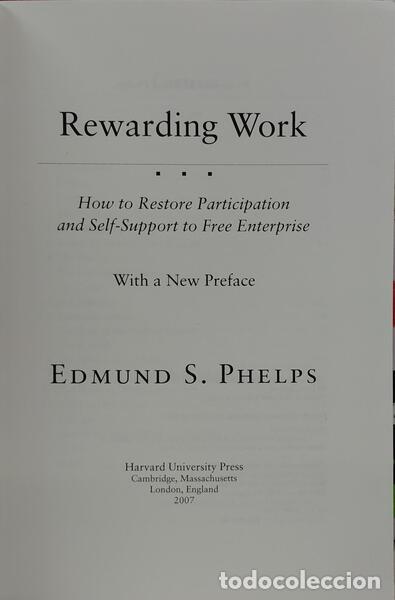 Libros: PHELPS. (Edmund S.) - REWARDING WORK. - Foto 2