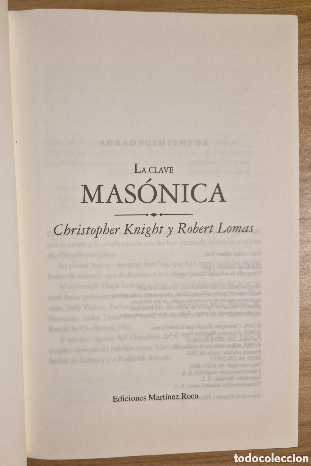 Libros: LA CLAVE MAS&Oacute;NICA - Christopher Knight/ Robert Lomas - Foto 3