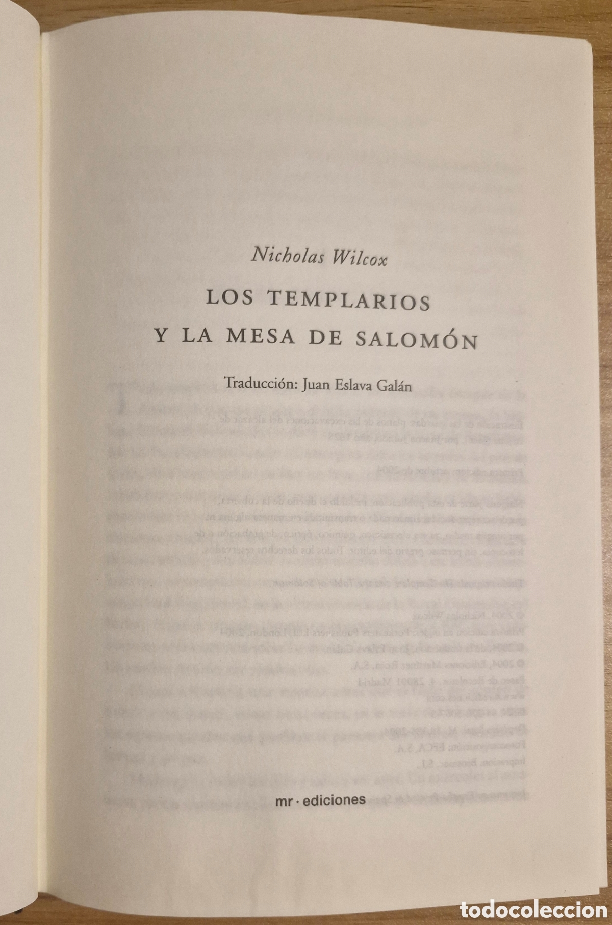 Libros: LOS TEMPLARIOS Y LA MESA DE SALOM&Oacute;N - Nicholas Wilcox - Foto 3