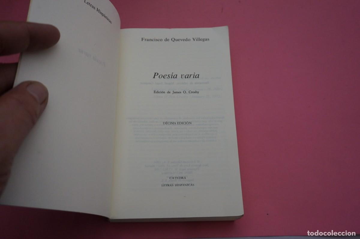 Libros: 2C/ POESIA VARIA - FRANCISCO DE QUEVEDO / EDICIONES CATEDRA - Foto 2